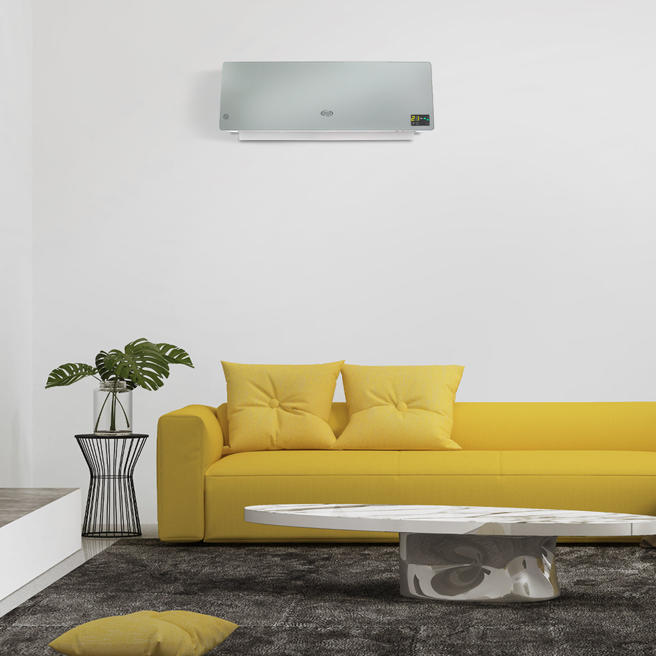 Argo Chic Silver, termoventilatore ceramico con pannello in vetro