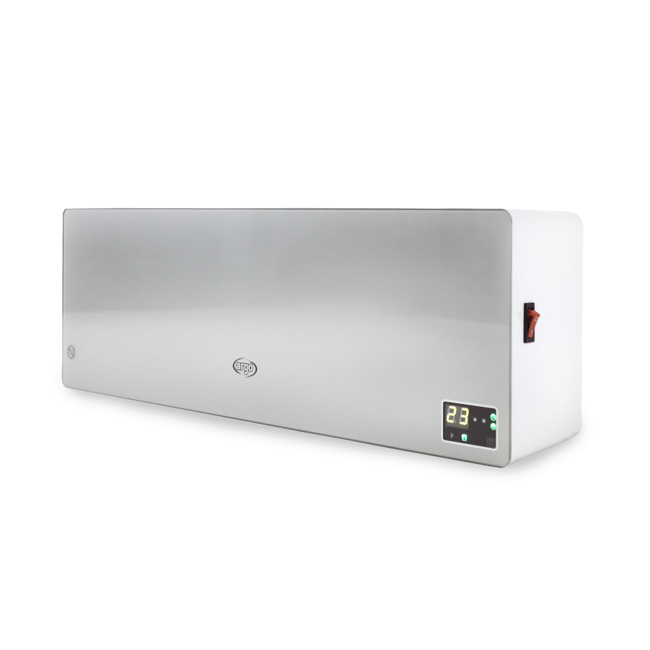 Argo Chic Silver, termoventilatore ceramico con pannello in vetro