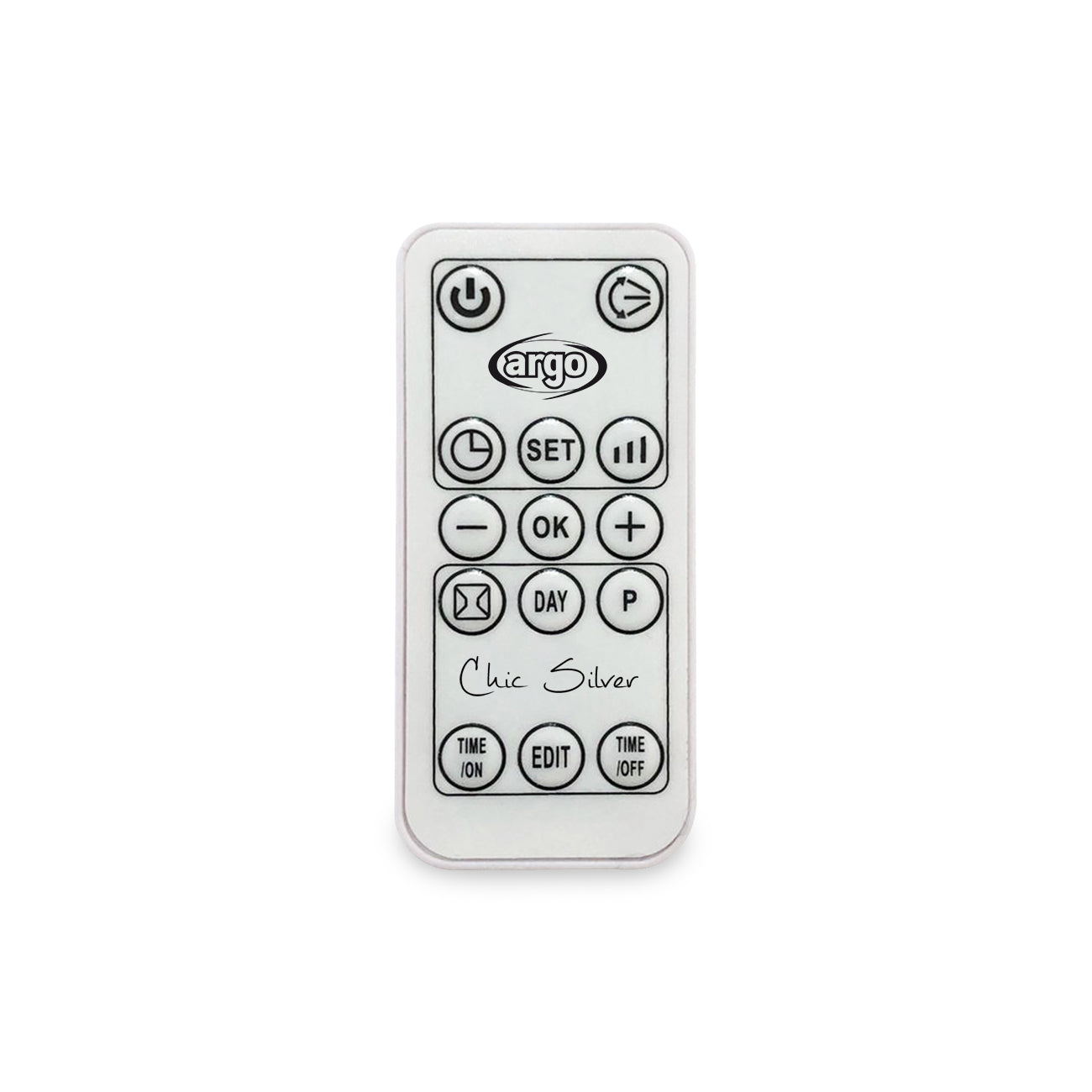 Argo Chic Silver, termoventilatore ceramico con pannello in vetro