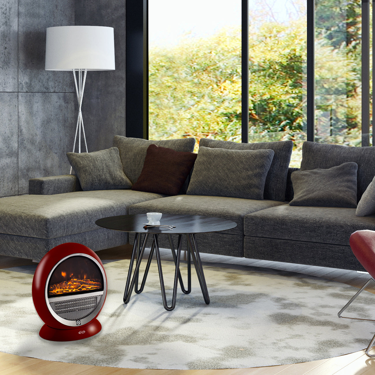 Argo Pepita Red, caminetto ceramico