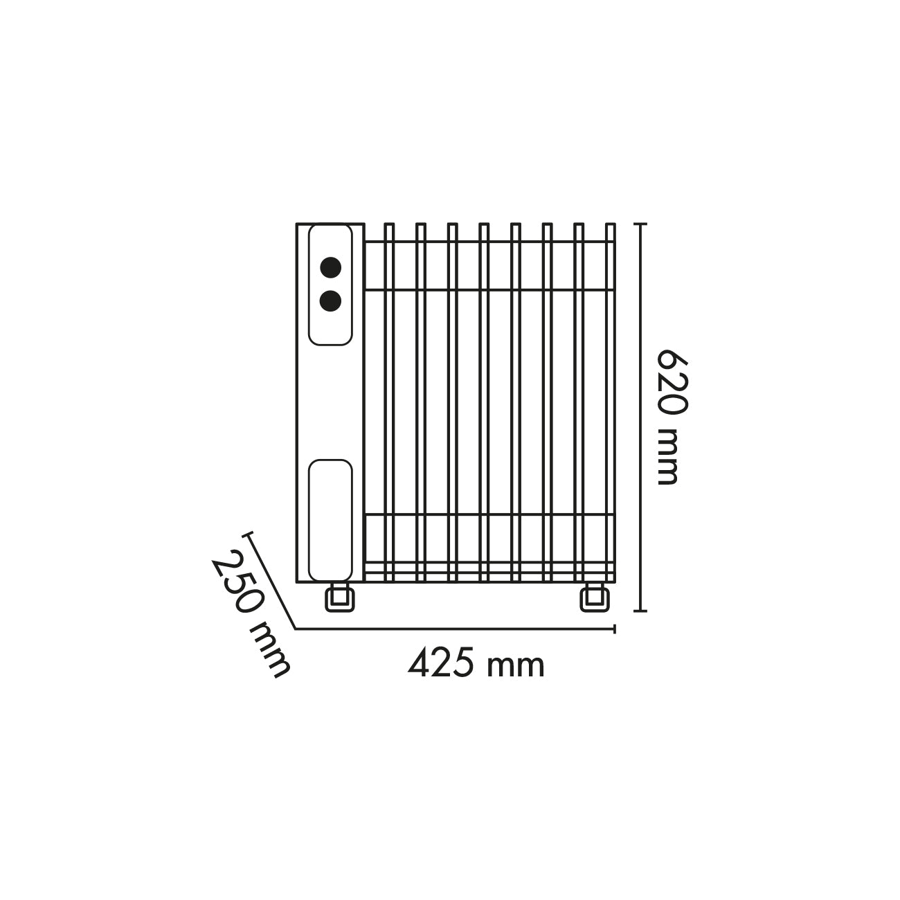 Argo Warm Black TT 9, radiatore a olio con funzione Turbo 9 elementi