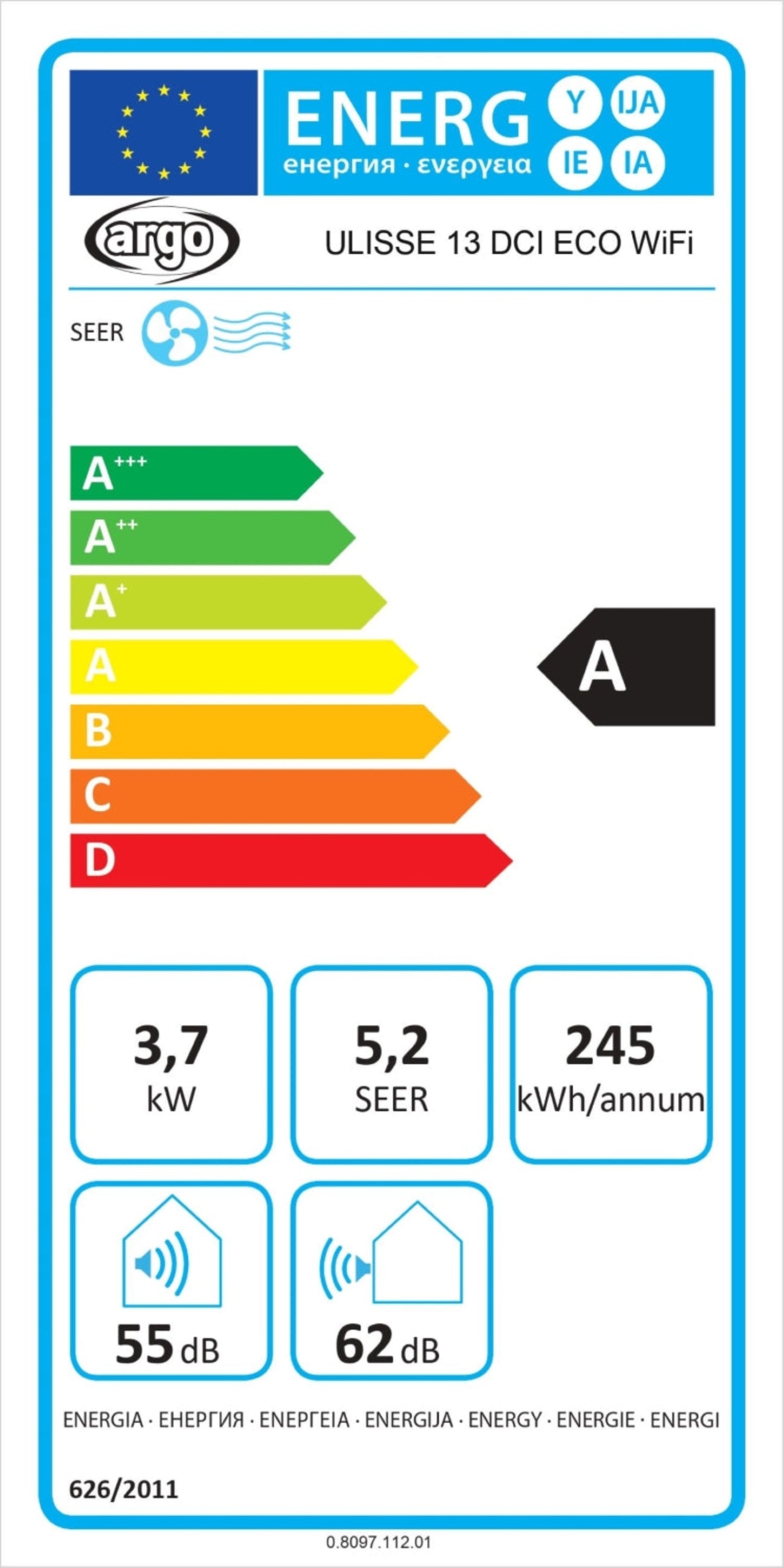 Argo Ulisse Eco con Wifi, condizionatore split a pavimento con valigetta esterna