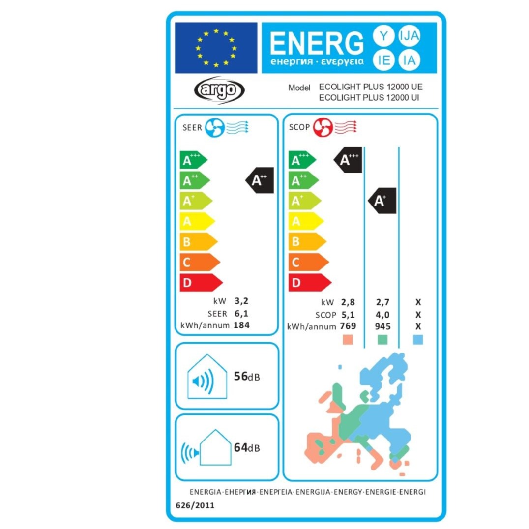 Argo Ecolight Plus 12000 BTU/h, climatizzatore monosplit
