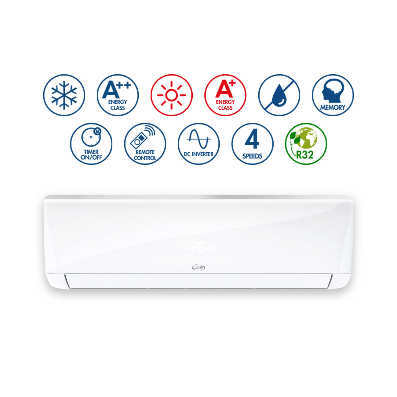 Argo Ecolight 24000 BTU/h climatizzatore monosplit R32 con Wifi