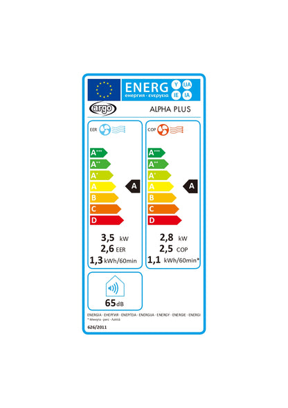 Argo Alpha Plus 13000 BTU/h con Wifi, condizionatore portatile con pompa di calore con rivestimento in tessuto
