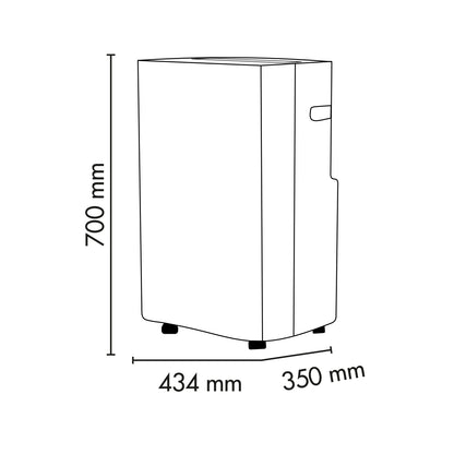 Argo Alpha Plus 13000 BTU/h con Wifi, condizionatore portatile con pompa di calore con rivestimento in tessuto