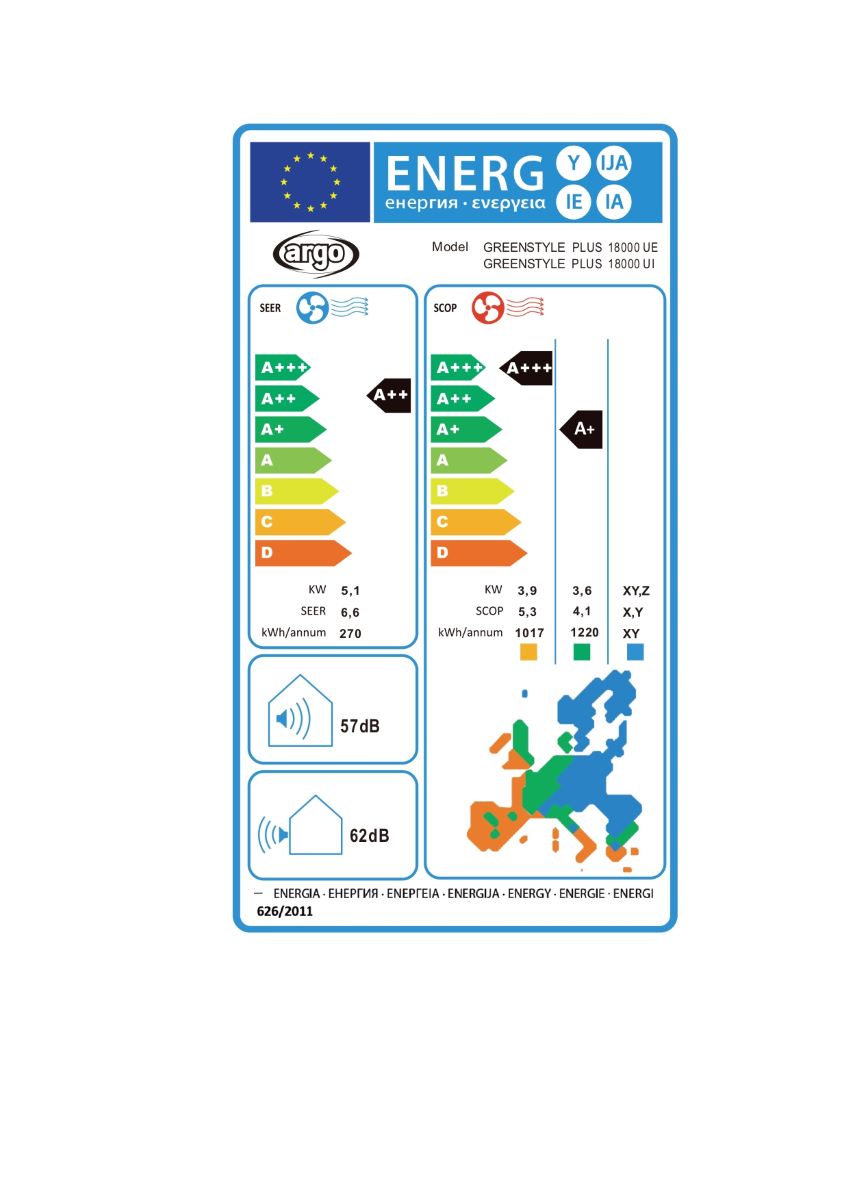 Argo Greenstyle Plus 18000 BTU/h, climatizzatore monosplit